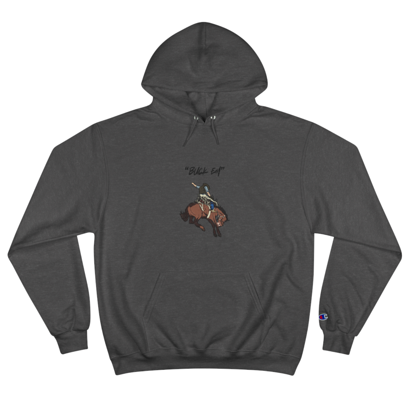 charcoal heather "Buck em" hoodie